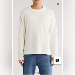 Men’s Denim and Flower Textured Knit Sweatshirt